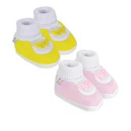 NESKA MODA 12 To 18 Months Non Slip Set of 2 Pair Cotton Butterfly Baby Booties-image-88