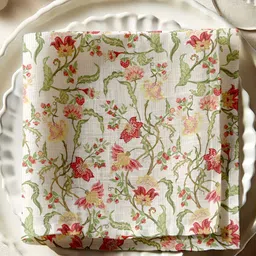Vargottam 12-Pcs Off White & Green Printed Cotton Table Napkins-image-32