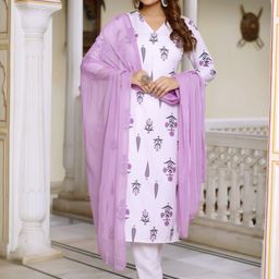 Moda Rapido Women Floral Regular Kurta with Trousers & Dupatta-picture-36
