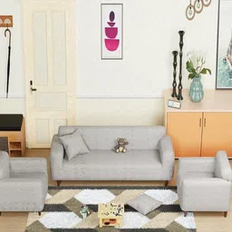 Lukzer Grey 22 Pieces Self Design Sofa Cover With Cushion Covers & Anti slip Foam Sticks-image-53