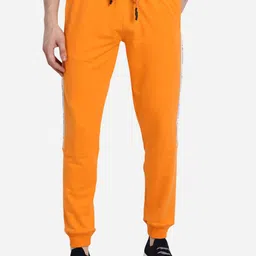 AMSWAN Men Striped Cotton Mid-Rise Joggers-image-9