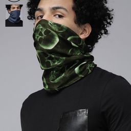 Roadster Unisex Pack of 2 Green & Blue Printed Neck Gaiters-17