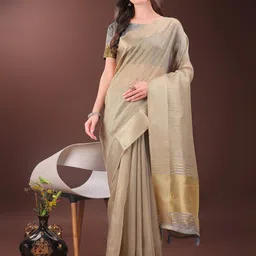KALINI Striped Zari Organza Saree-picture-27