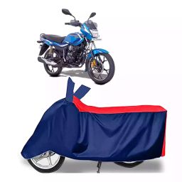 Auto Pearl Two Wheeler Cover with Bag for Bajaj Platina 110, Red & Blue-image-50