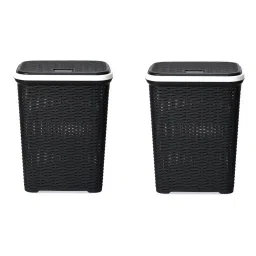 Nilkamal 50 L Grey Plastic Laundry Basket (Pack of 2)-31
