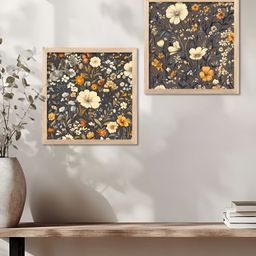 Kotart Brown & Grey 2 Pieces Madhubani Printed Wooden Wall Paintings-25
