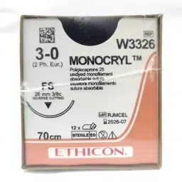 Ethicon 3-0 USP Undyed Monocryl Sutures W3326 Pack of 12 Pcs-16