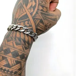 Dynamic Retail Global Men Silver-Plated Stainless Steel Link Bracelet-image-56