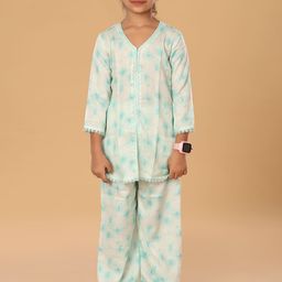 The Mini Trunk Girls Printed Regular Kurta with Trousers-image-5