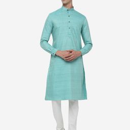 JADE BLUE Men Green Kurta-picture-10