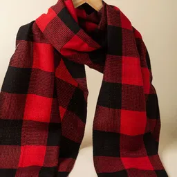 KUSVAA Unisex Checked Merino Wool Mufflers-image-71