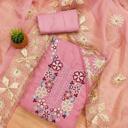 KALINI Embroidered Organza Unstitched Dress Material-image-66