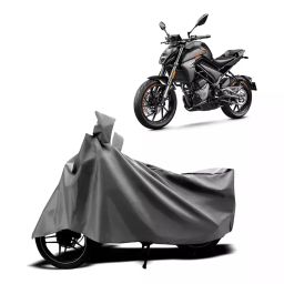 Auto Pearl Two Wheeler Cover with Bag for CFMoto 300NK, Silver-image-81