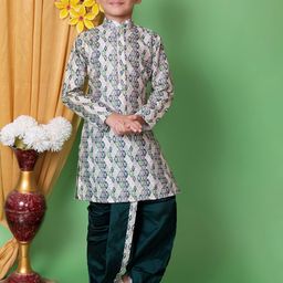 AHLAN APPARELS Boys Ethnic Motifs Printed Kurta with Dhoti Pant-79