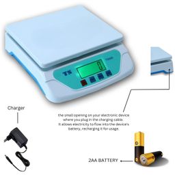 NIVAYO 30Kg Counter Weight Machine with Power Adaptor & Hard Plastic Top for Shop, Home Weighing Scale (White) image 3