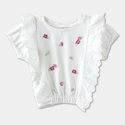R&B Girls Round Neck Futter Sleeve Cotton Top-picture-50
