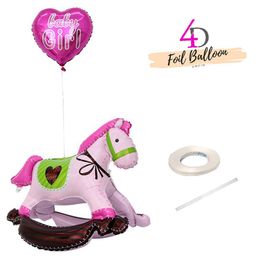 Amfin Its a Girl Balloons Decoration Rocking Giant Foil Balloon Its the Balloon that Walks on Air - Pink-9