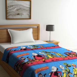 FABINALIV Reversible AC Room 300 GSM Polycotton Single Bed Dohar Cartoon Print - Multicolor-image-66