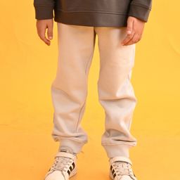 Anthrilo Solid Cotton Fleece Joggers - Light Grey-picture-17