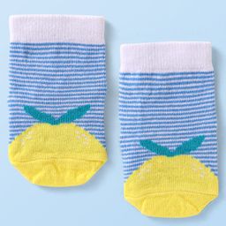 Cutewalk by Babyhug Non Terry Knit Anti-Bacterial Ankle Length Anti-Skid Socks with Strips Print - Blue-image-57