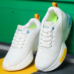 ABROS Mesh Detailed & Colour Blocked Shoes - Off White-image-93