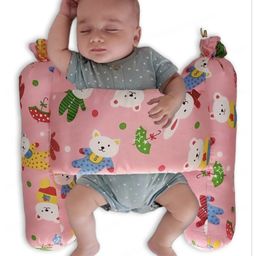 numum Unisex Infant Toddler Baby Anti Rolling Bolster Pillow, Baby Sleep Positioner Pillow for Newborn (Pink bolster)(Color and design May vary)-image-64