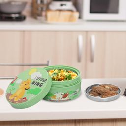 JAYPEE Unimunch PU Insulated Inner Stainless Steel Lunch Box with Steel Dish | Spillproof Ideal for Snacks & Storing Food ,375 ml , Green-picture-27