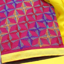 HERE&NOW Geometric Embroidered Thread Work Modal Cotton Unstitched Dress Material-image-29