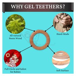 geltoy Neem Handmade and Safe Wooden Apple Circle Teethers Set of 2 - Brown image 2
