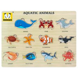 Mindmaker - Wooden Puzzle Without Knobs Educational and Learning Toy for Kids (Set of 7 Puzzles)(Color May Vary) image 4