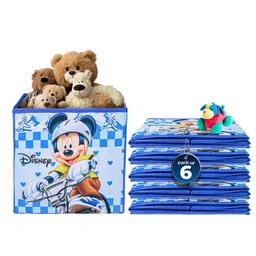 Kuber Industries Blue & White 6 Pieces Disney Mickey Square Multi-Utility Organisers-17