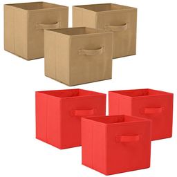 Kuber Industries Red & Beige 6 Pieces Drawer Organisers-1