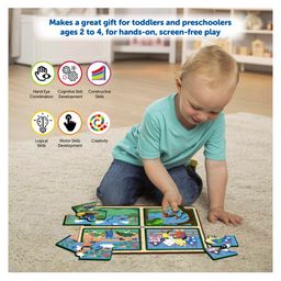 minileaves Mini Leaves Four 4 Piece Act of Kindness Jumbo Pieces Wooden Puzzle Set of 4 Chunky Jigsaw Puzzle for Kids Set of 16 Pieces- Multicolor image 5