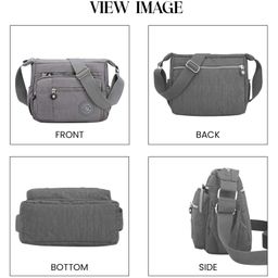 SYGA Women's Nylon Material With Simple Design, Sling Bag (Light Grey) image 5