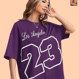 Metronaut Women Pack of 2 Typography Printed Round Neck Cotton Oversized T-shirts-image-7