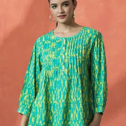 Sangria Printed A-Line Top-image-90