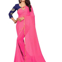 REDFISH Embellished Bollywood Chiffon Saree-picture-3