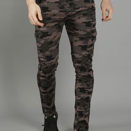Hence Men Camouflage Printed Slim Fit Easy Wash Cargos Trousers-image-10