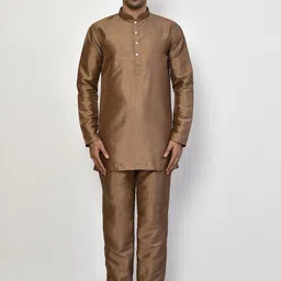 Arihant Rai Sinha Men Regular Pure Silk Kurta with Trousers-image-96