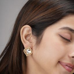 AARSEE OFFICIAL Anti-Tarnish22KT Gold Plated Sovereign Glow Earrings-15
