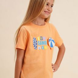 Vero Moda Girls Typography Printed Applique T-shirt-picture-30