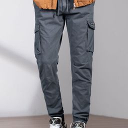 L'monte Men Slim Fit Mid Rise Cargo Jogger Trousers-image-21