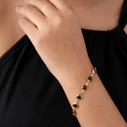 TKRB SALES Sterling Silver Gold-Plated Cubic Zirconia Studded Bangle Style Bracelet-picture-33