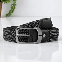CRUSSET Unisex Black Mix Braided Belt-image-10