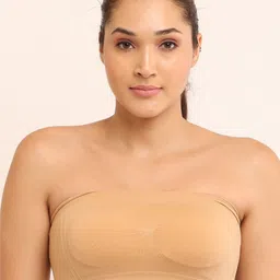 Poftik   Full Coverage Strapless Non Wired Lightly Padded  Bandeau  bra-25