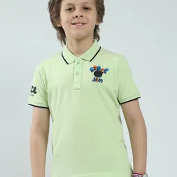 Monte Carlo Boys Printed Polo Collar Pure Cotton Applique T-shirt-image-33