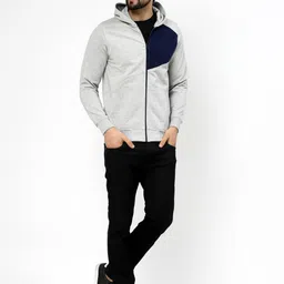 Kalt Men Colourblocked Front-Open Sweatshirt image 3