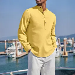 Fifth U Men Yellow Kurta-image-63