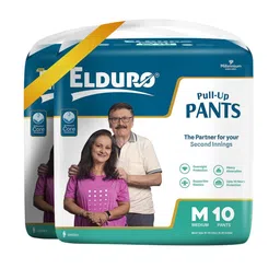 ELDURO Set Of 2 Overnight Protection Pull Up Pants Diapers - 10 Pcs Each - M-22