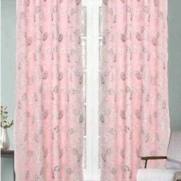 Aura Pink & White 2 Pieces Floral Embroidered Window Curtain-picture-17